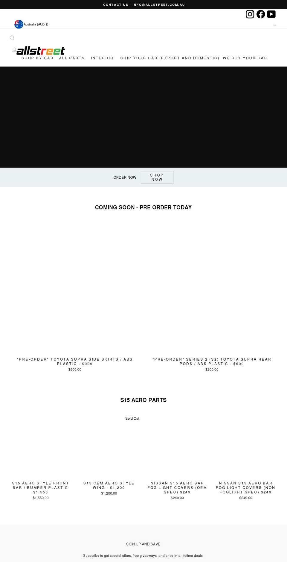 allstreet.com.au shopify website screenshot