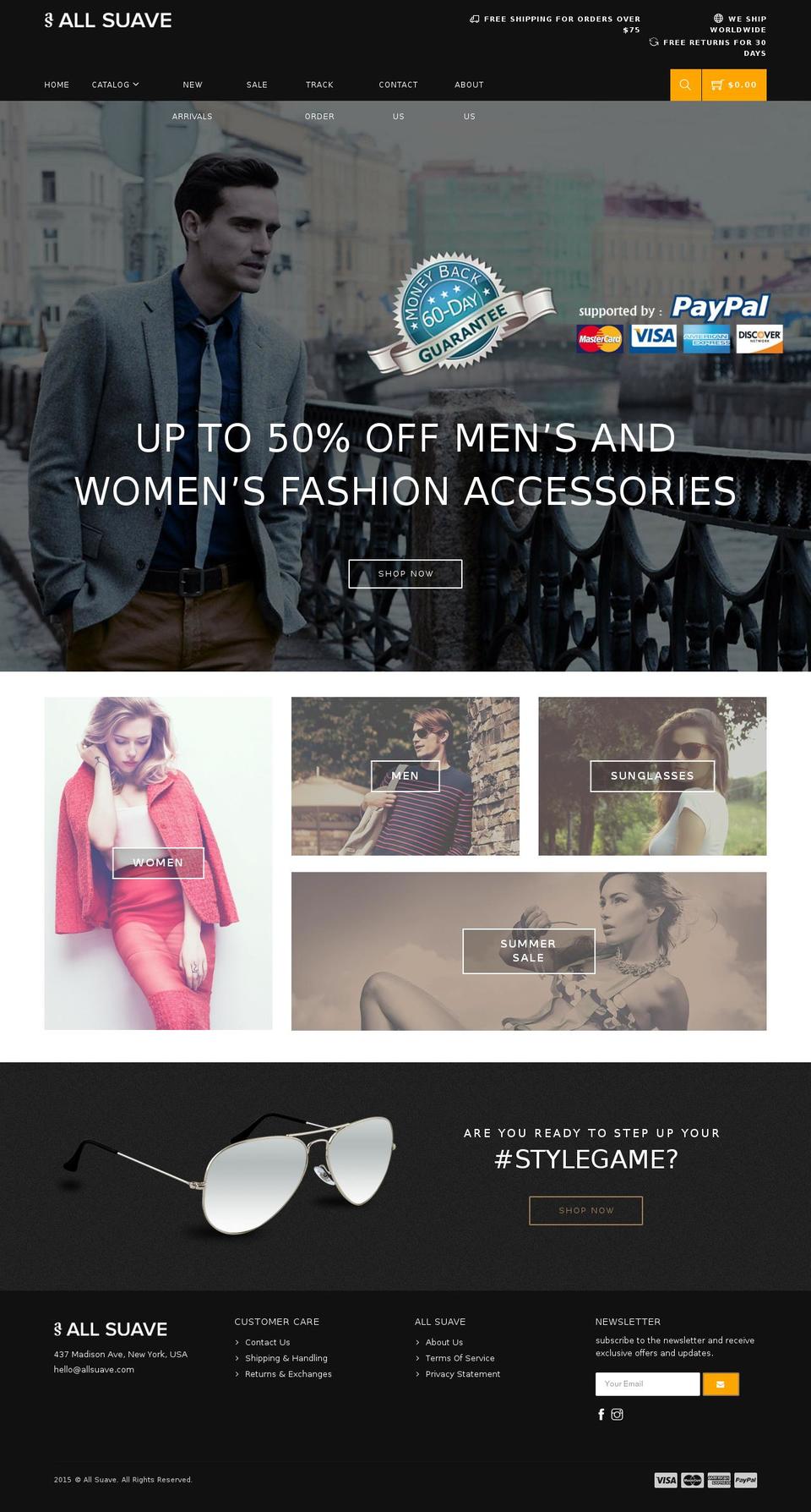 stage-theme-package Shopify theme site example allsuave.com