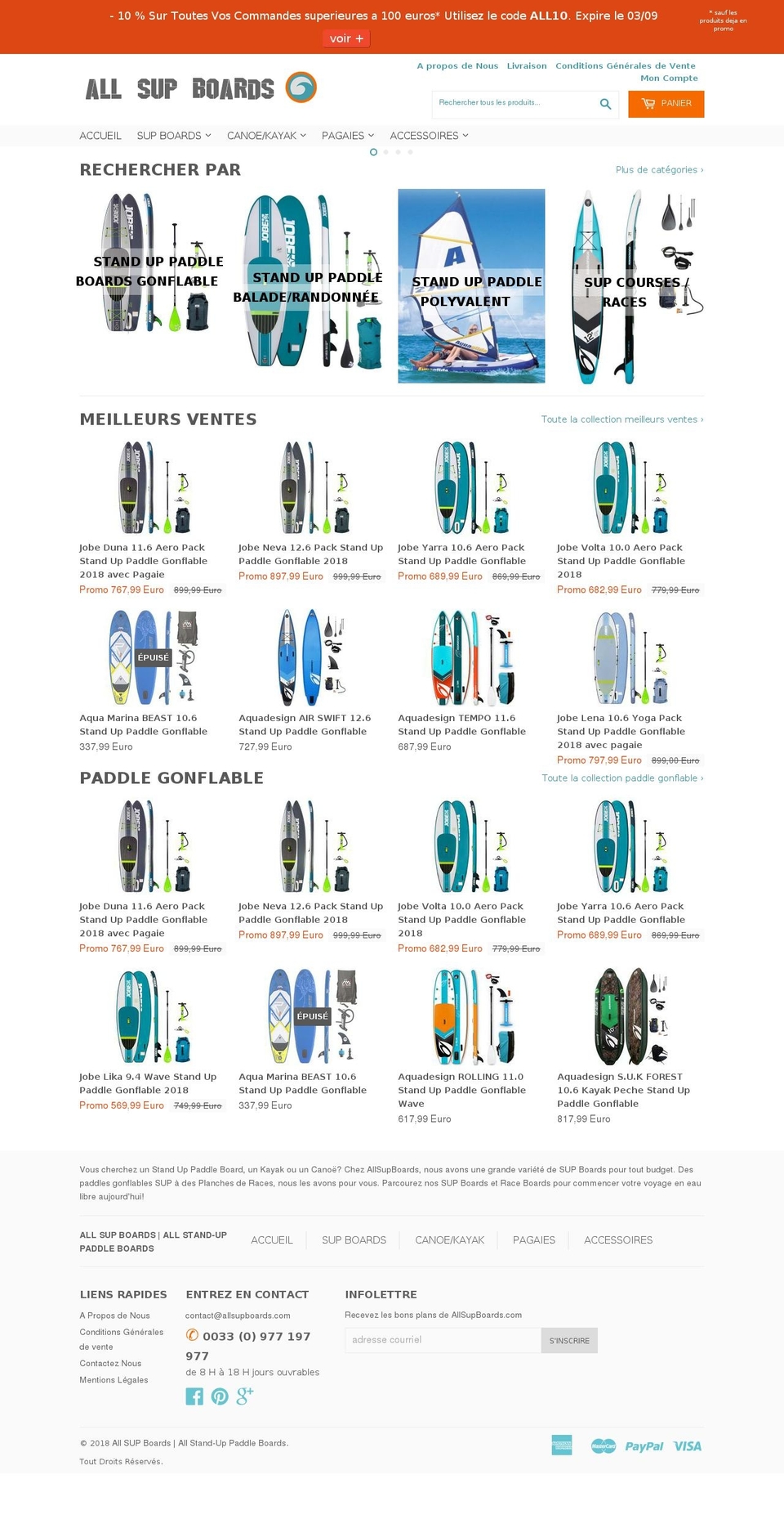 allsupboard.com — Shopify storefront screenshot