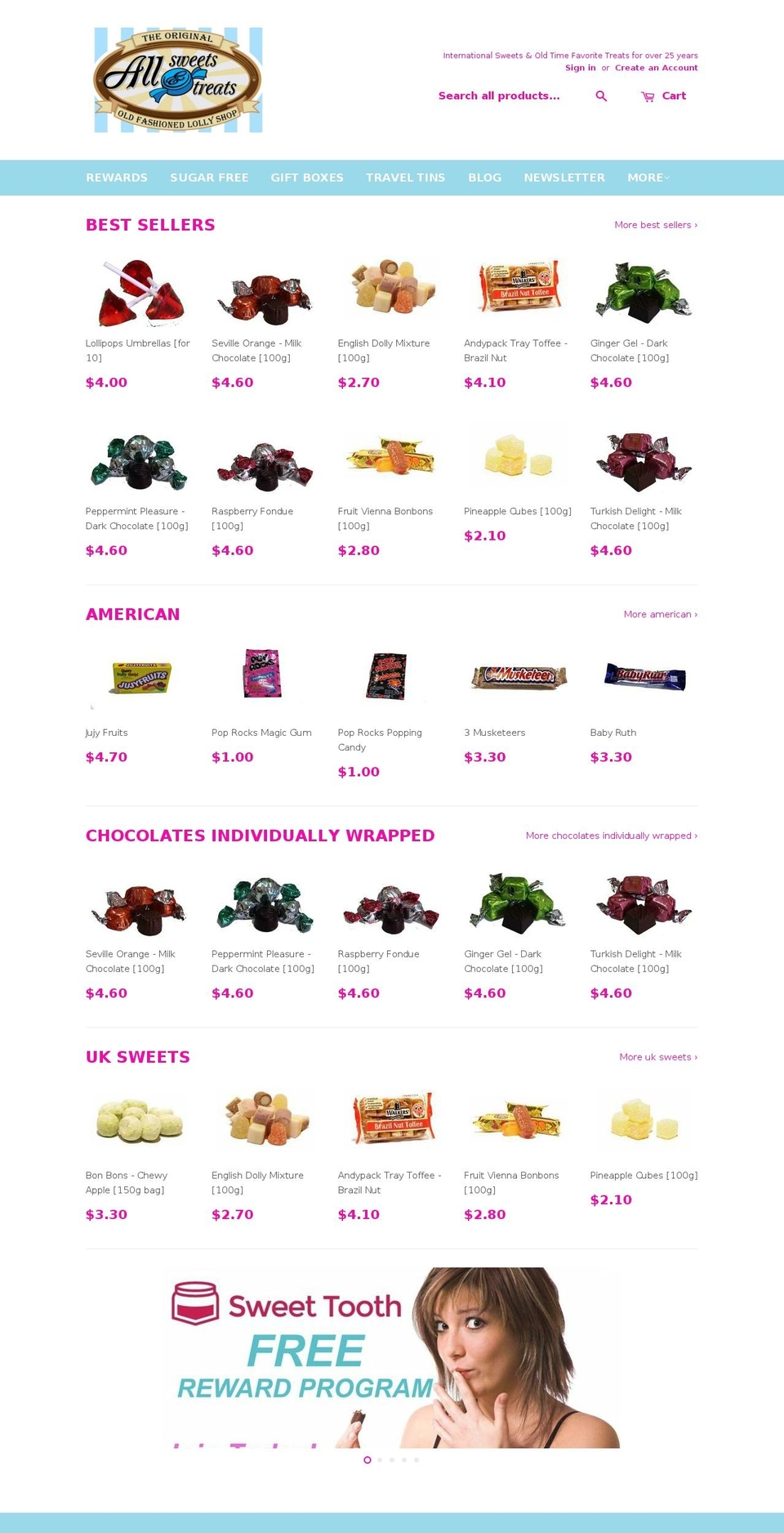 allsweetsandtreats.com.au shopify website screenshot