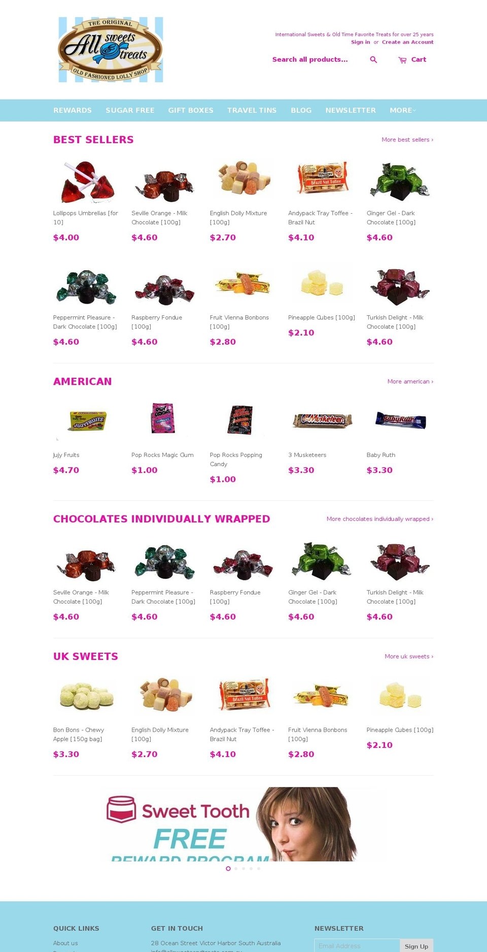 allsweetsandtreats.net.au shopify website screenshot