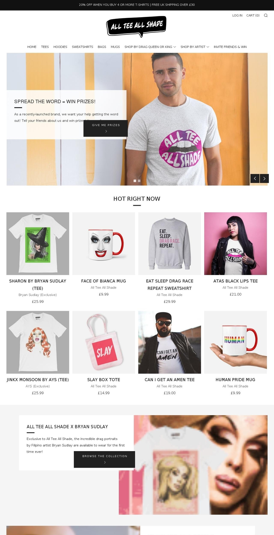 allteeallshade.com — Shopify storefront screenshot
