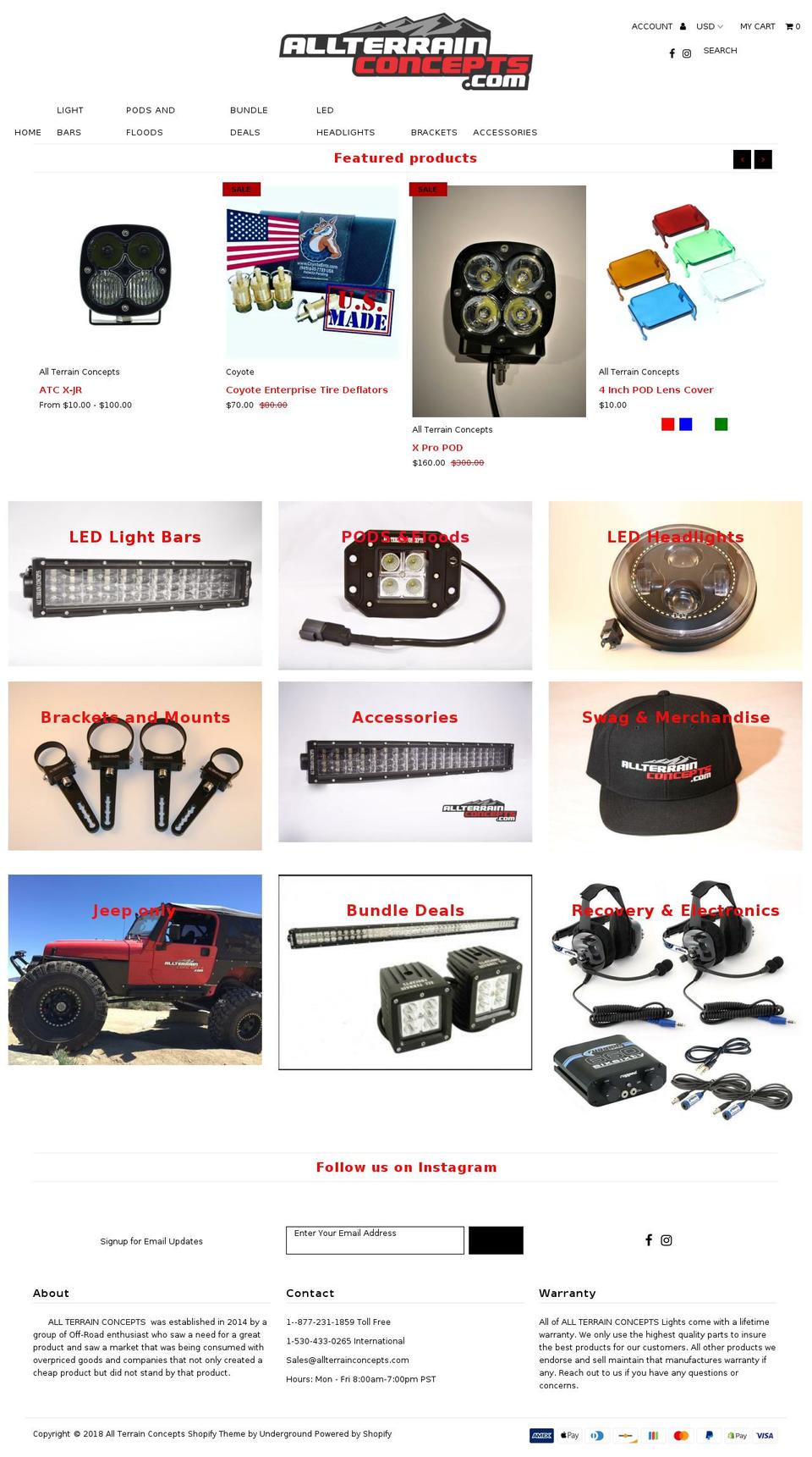 allterrainconcepts.net shopify website screenshot
