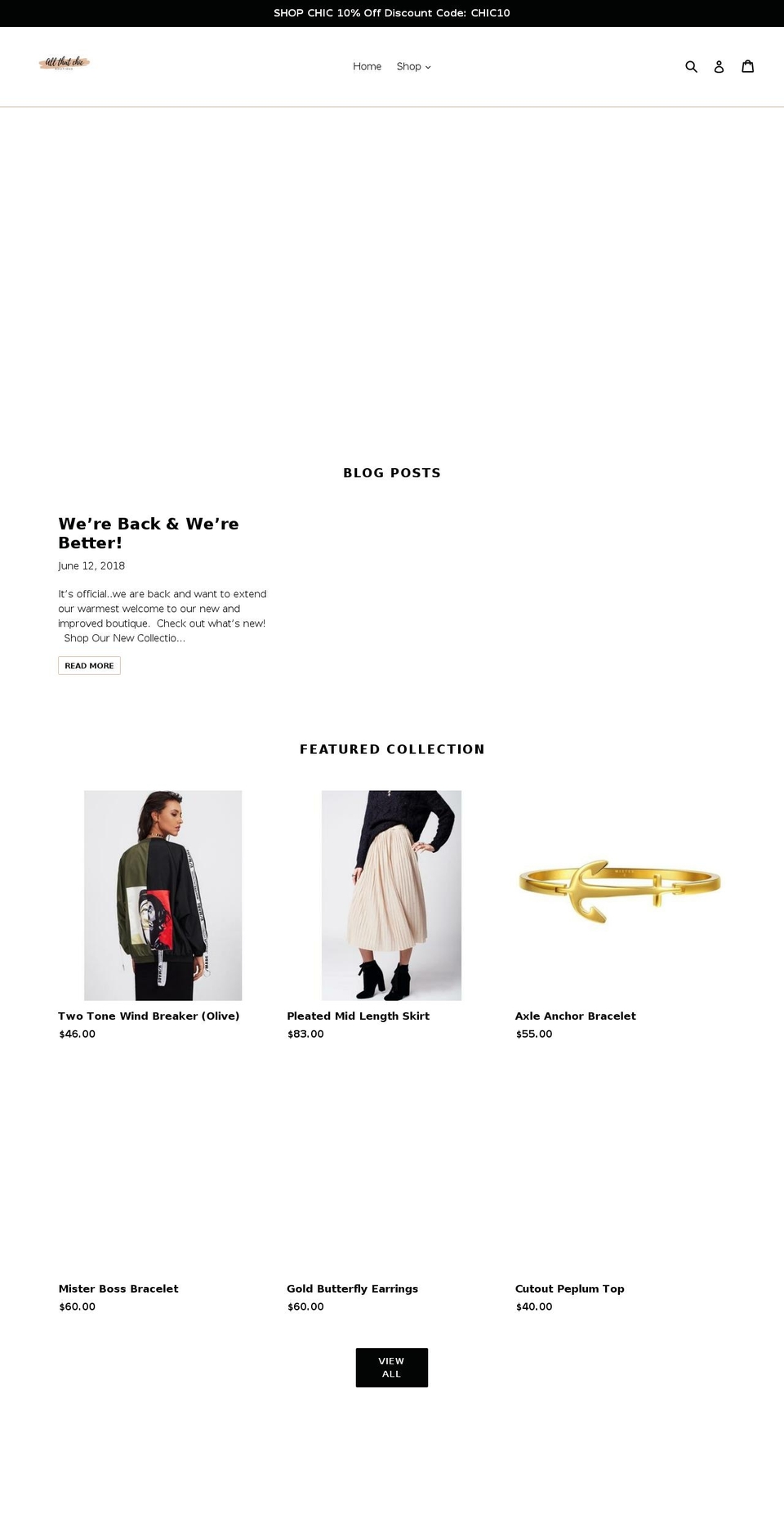 allthatchicboutique.com — Shopify storefront screenshot