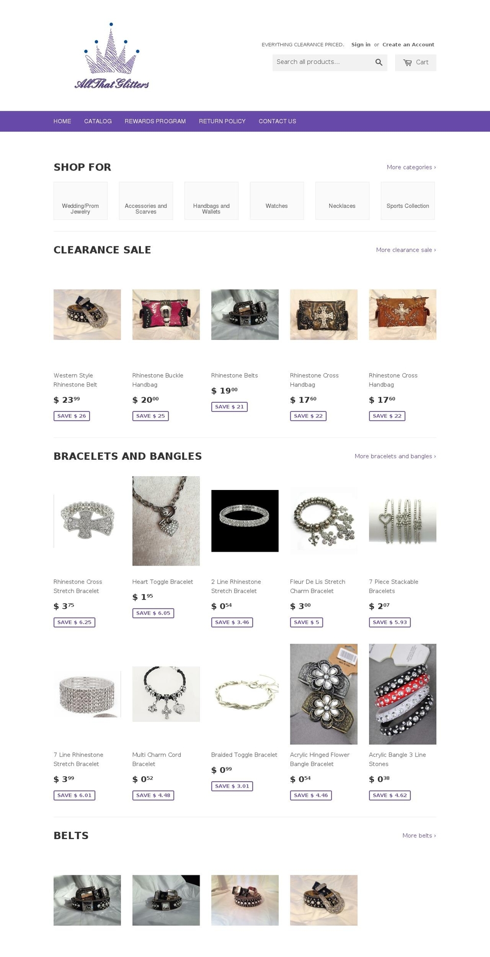 allthatglitters14.com shopify website screenshot