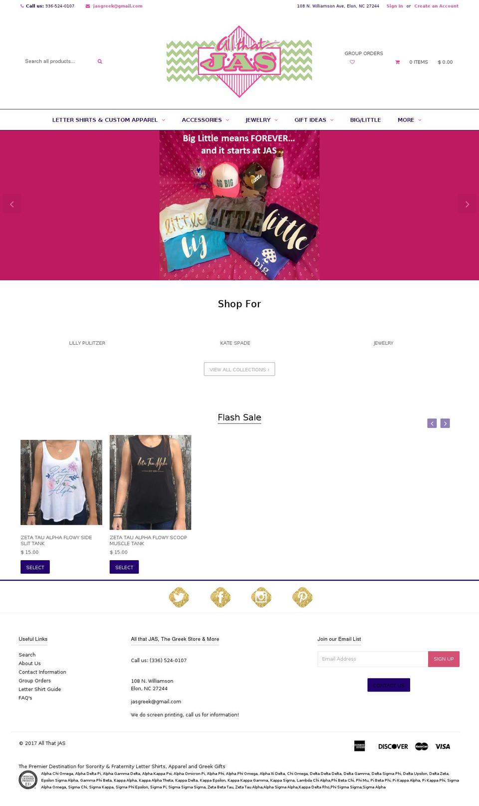 allthatjas.com shopify website screenshot