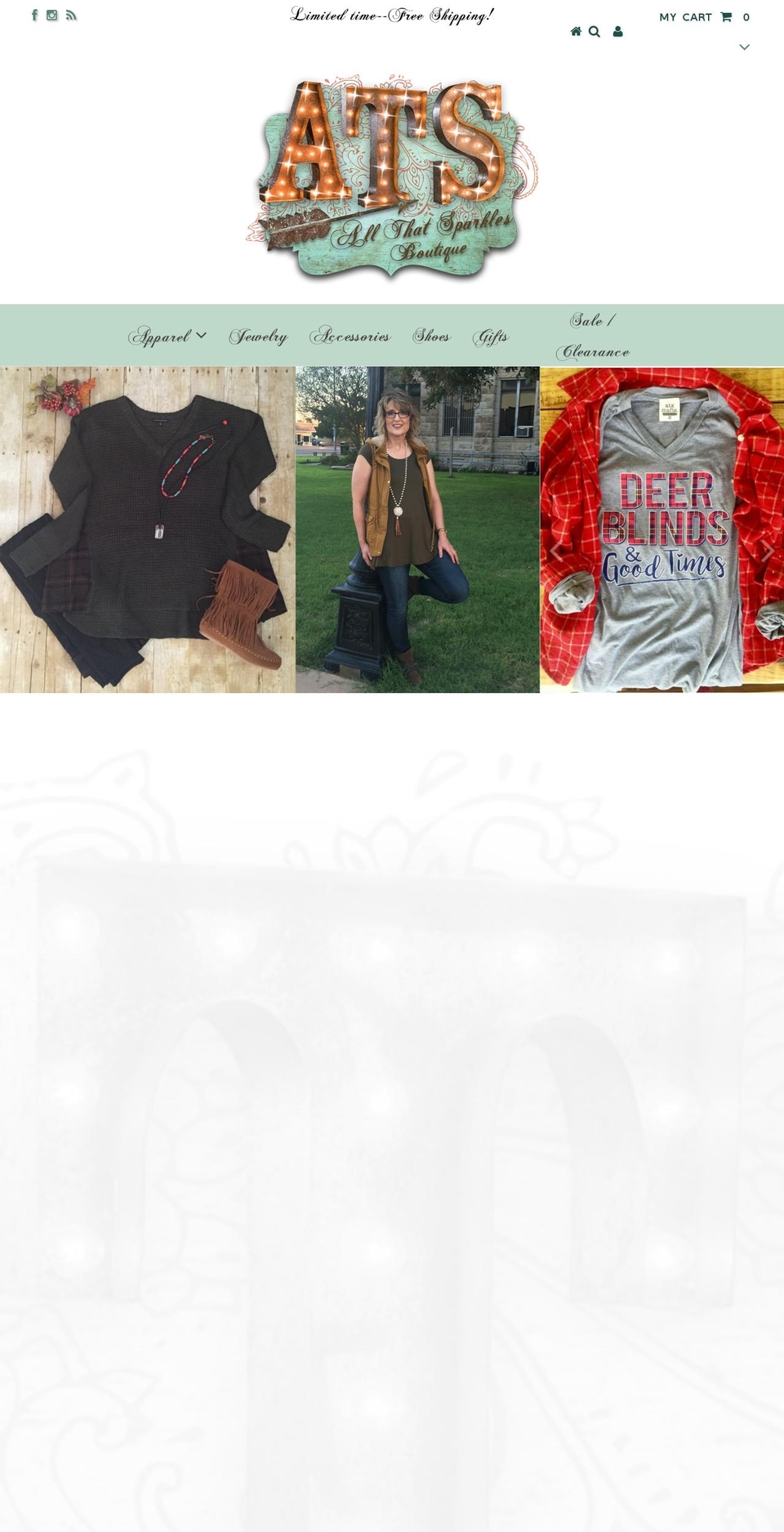 allthatsparklesboutique.com shopify website screenshot