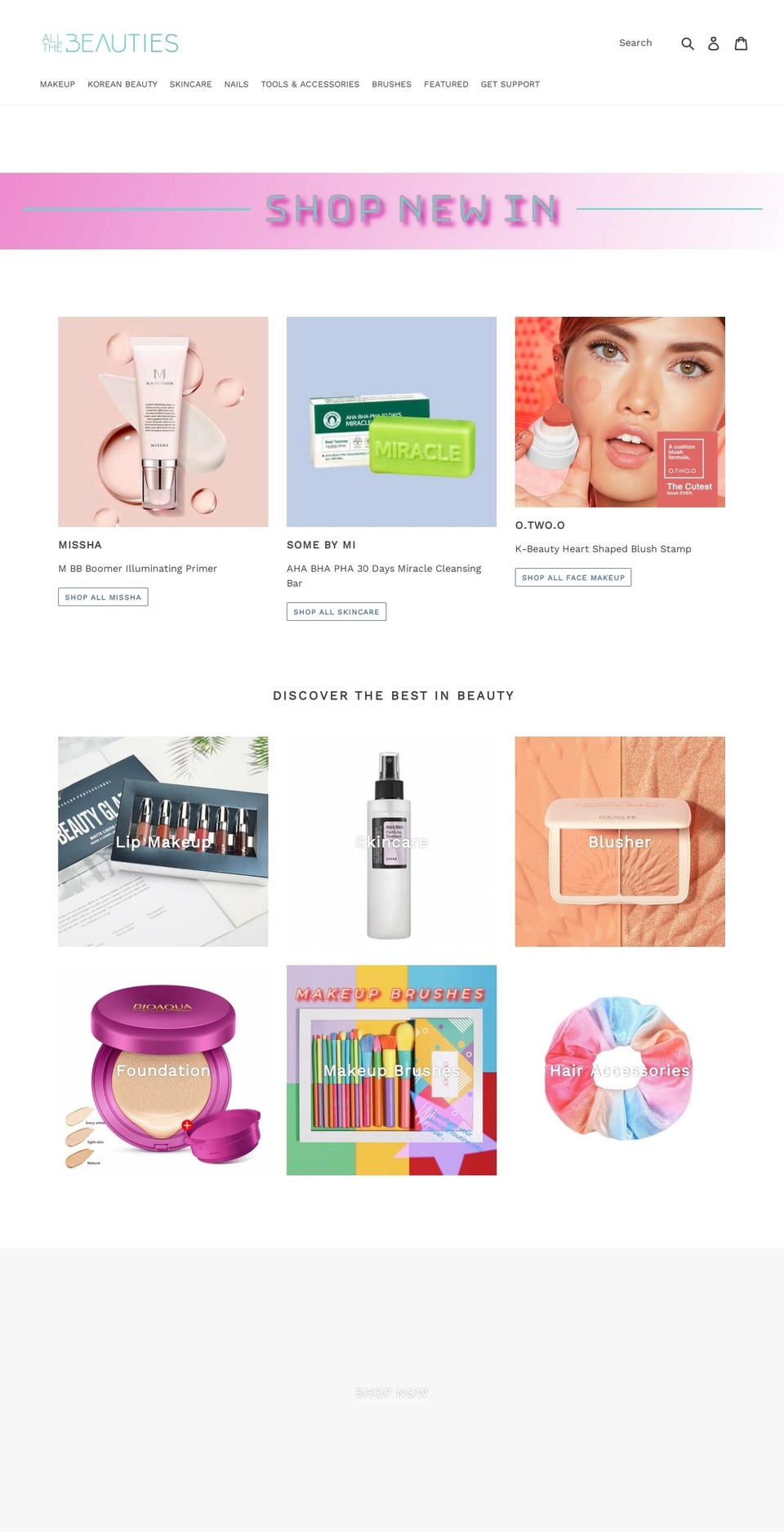allthebeauties.com — Shopify storefront screenshot
