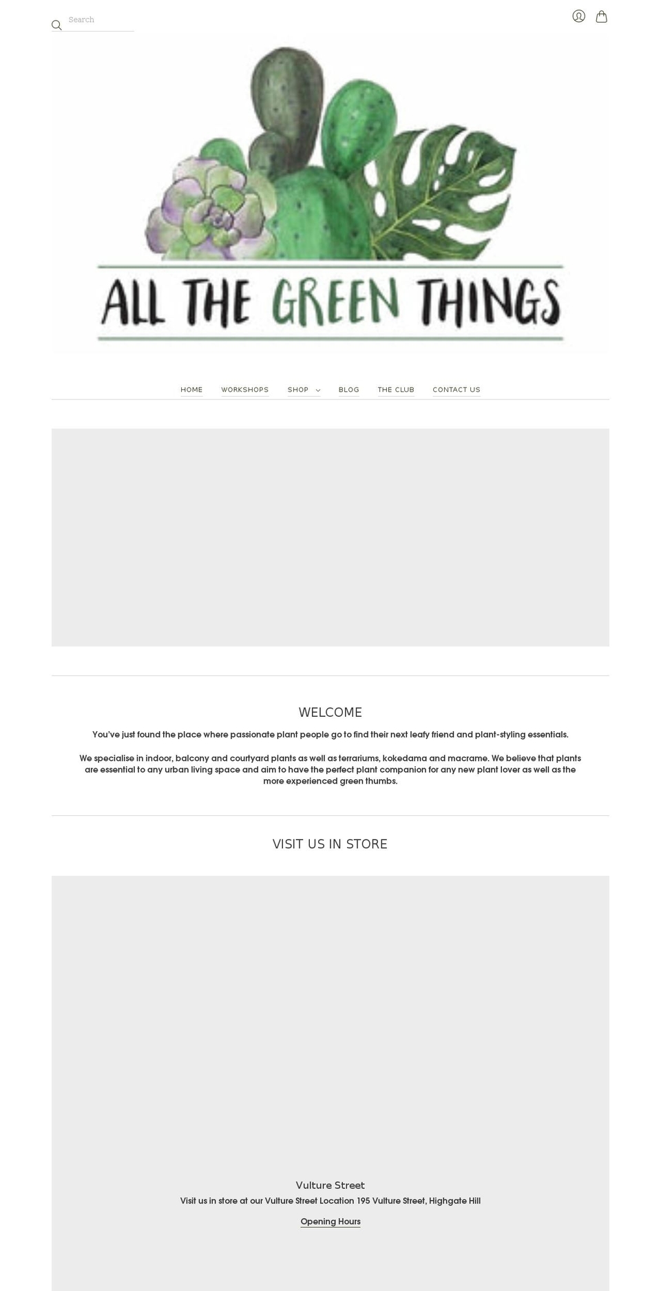 allthegreenthings.com shopify website screenshot