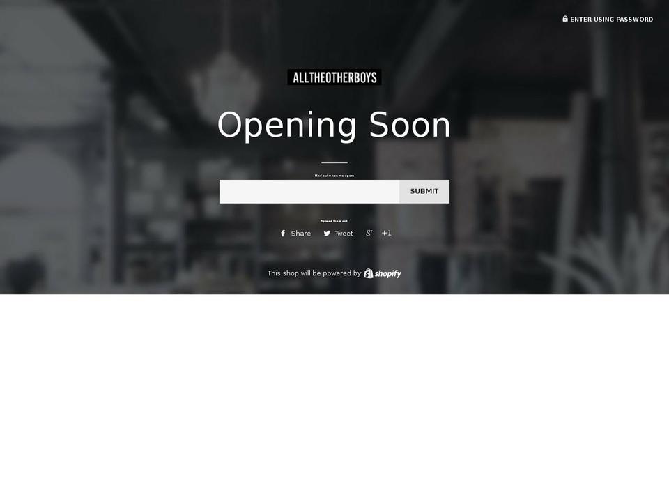 alltheotherboys.com — Shopify storefront screenshot