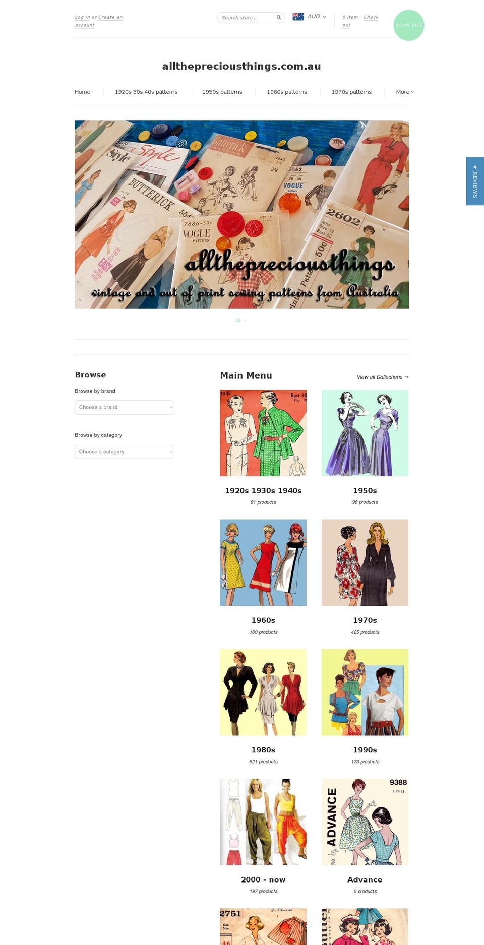allthepreciousthings.com — Shopify storefront screenshot
