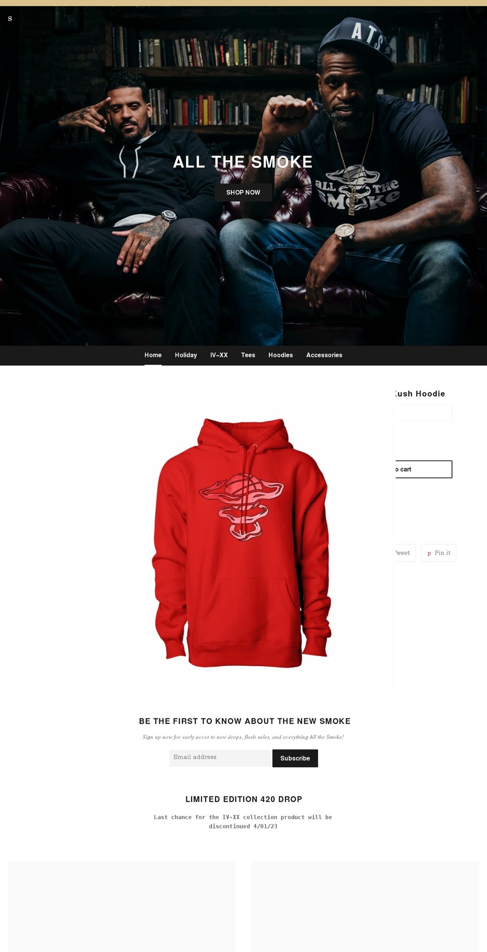 allthesmoke.store shopify website screenshot