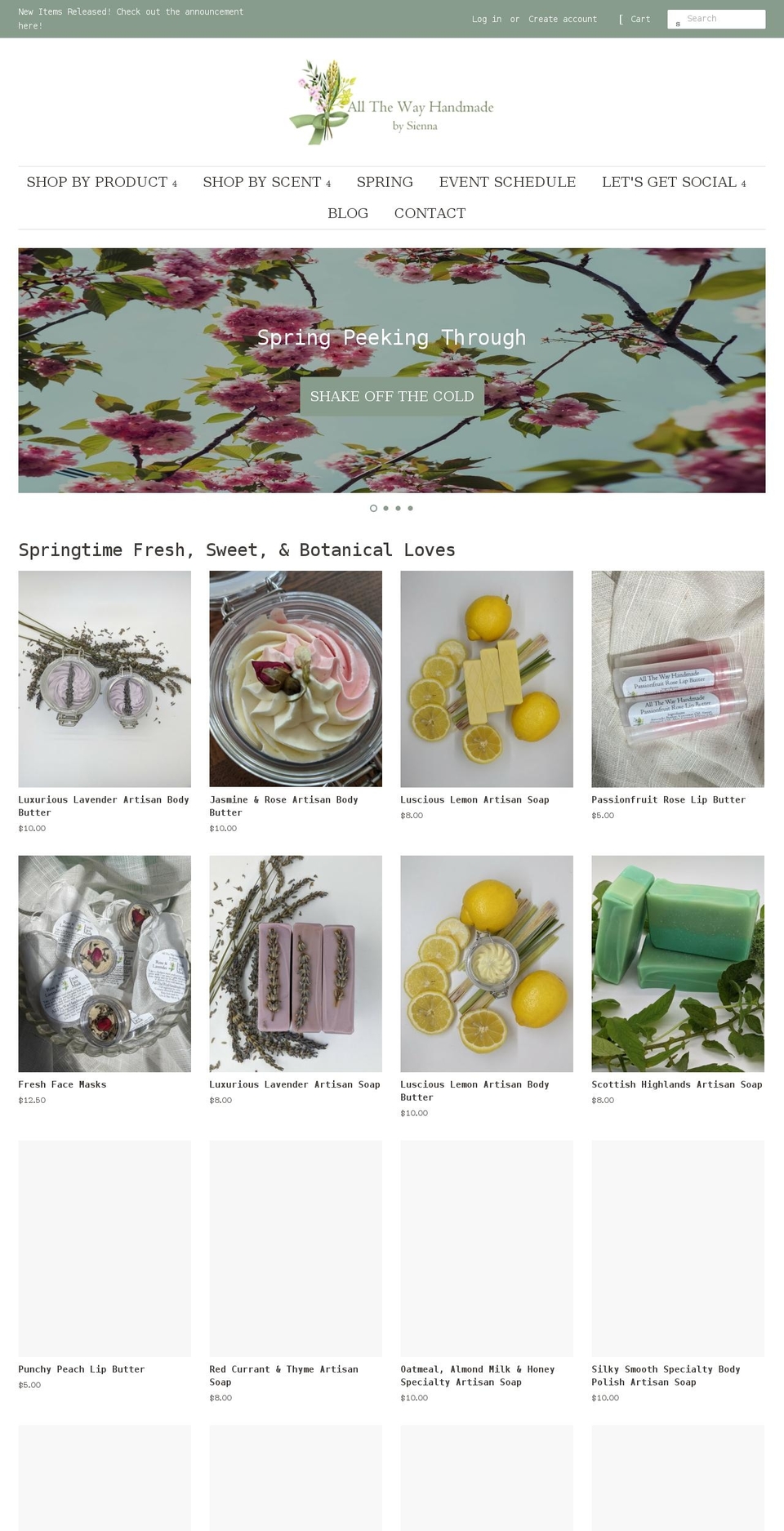 allthewayhandmade.com — Shopify storefront screenshot