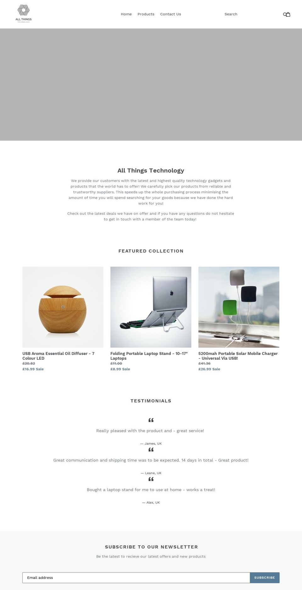 allthings.technology shopify website screenshot