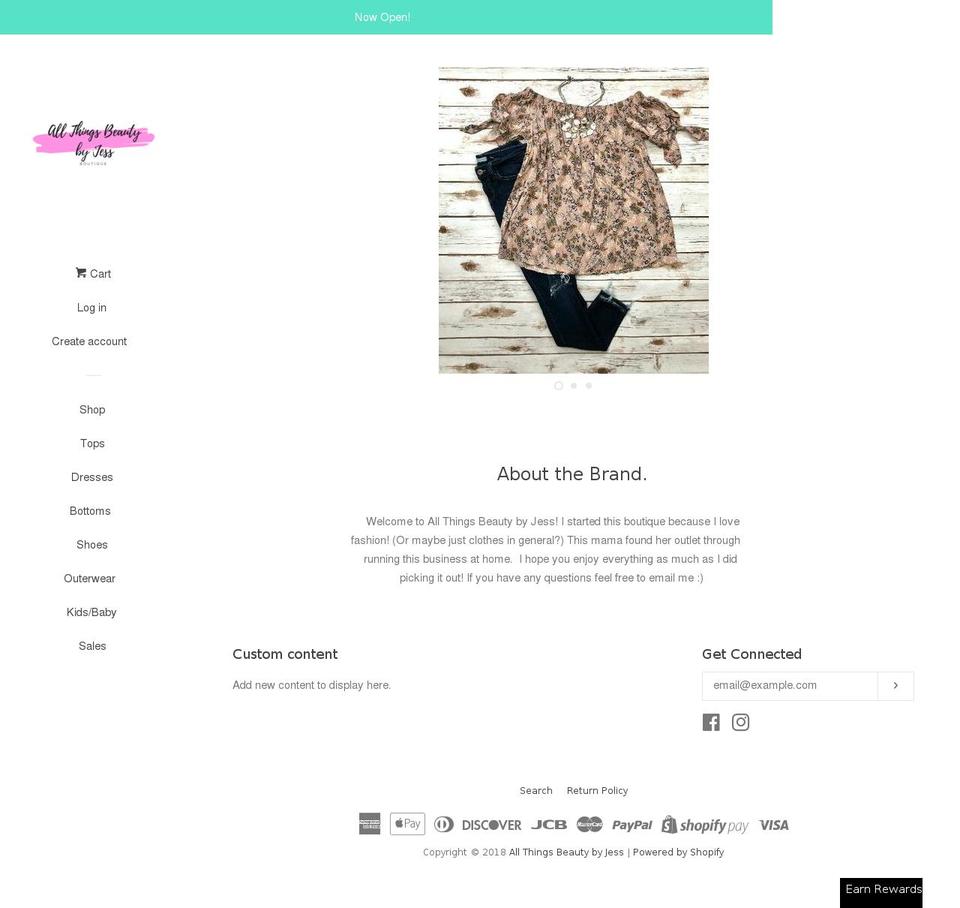 allthingsbeautybyjess.com — Shopify storefront screenshot