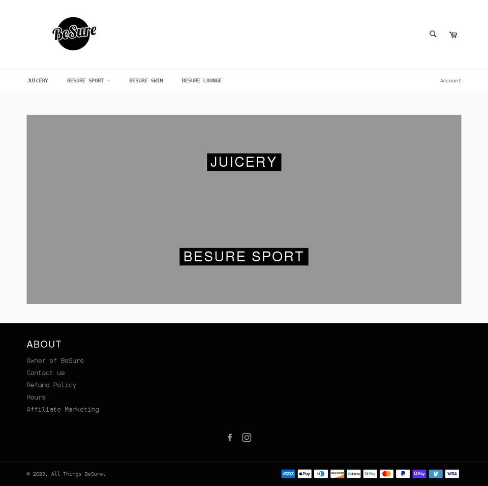 allthingsbesure.com shopify website screenshot