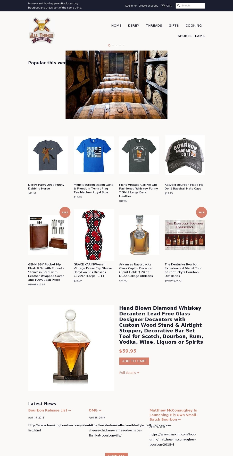 allthingsbourbon.com shopify website screenshot