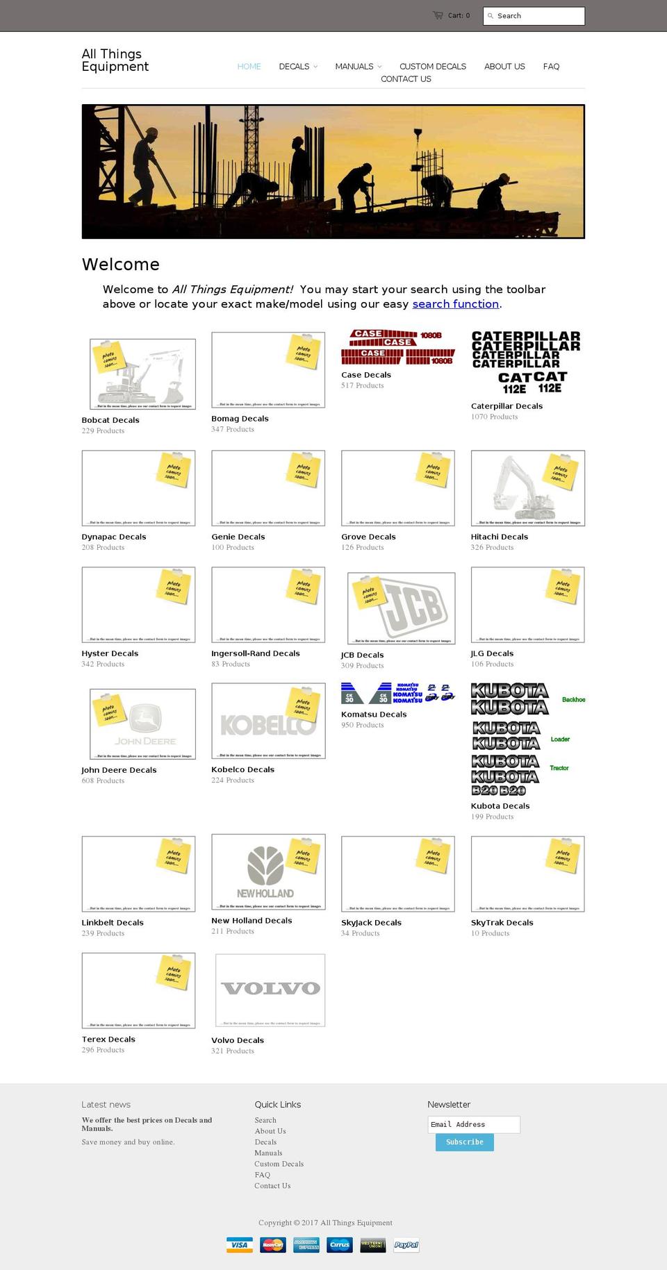 allthingsequipment.com shopify website screenshot