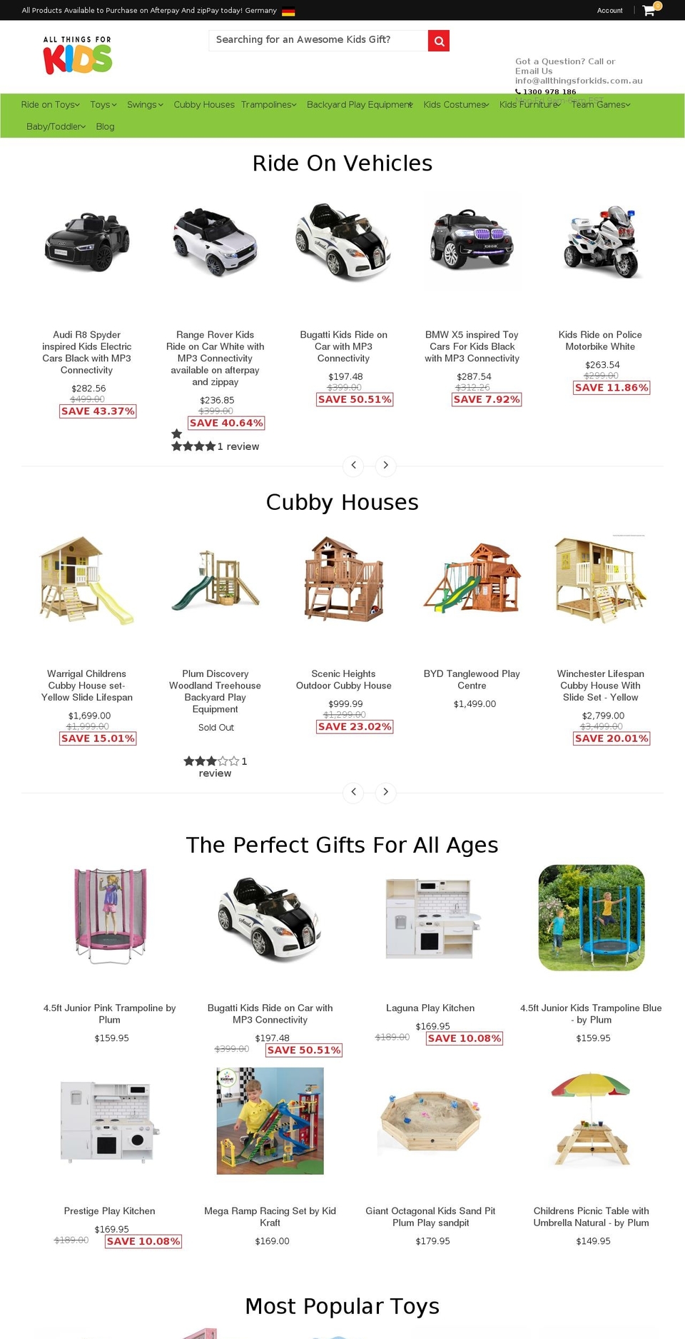 allthingsforkids.com.au shopify website screenshot