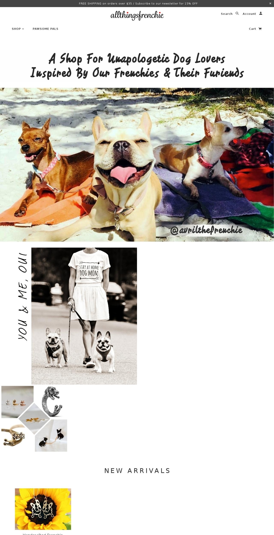 allthingsfrenchie.com shopify website screenshot