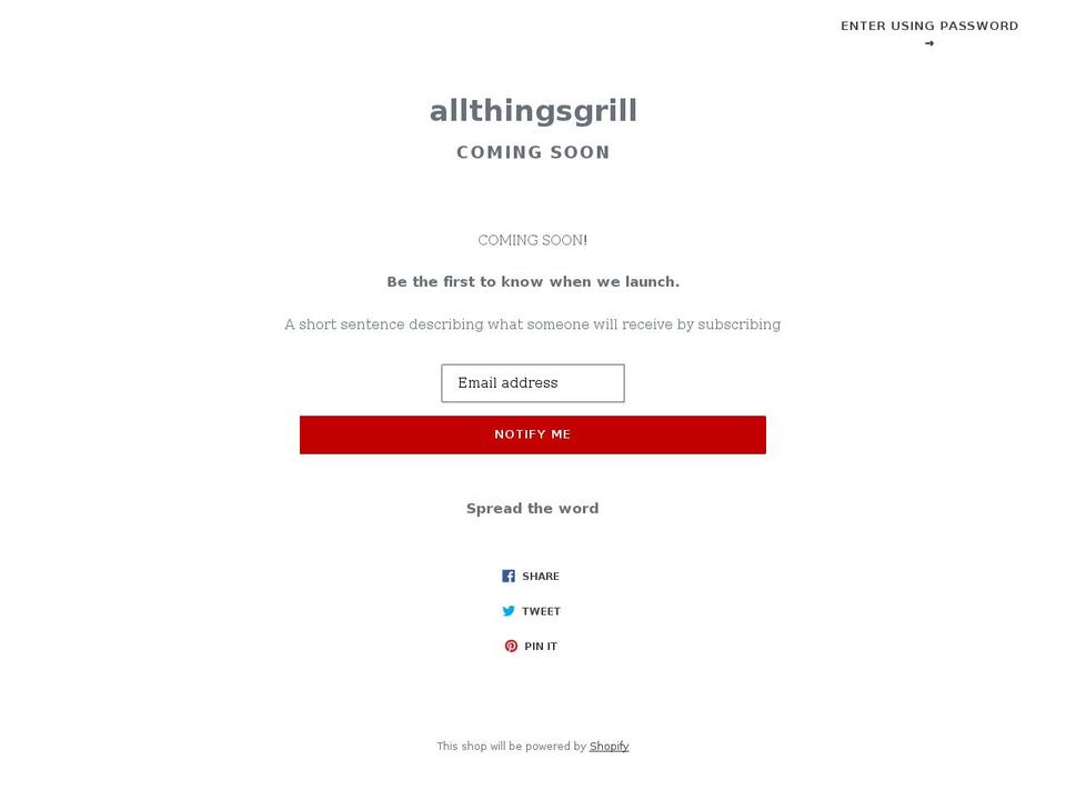 allthingsgrill.com — Shopify storefront screenshot
