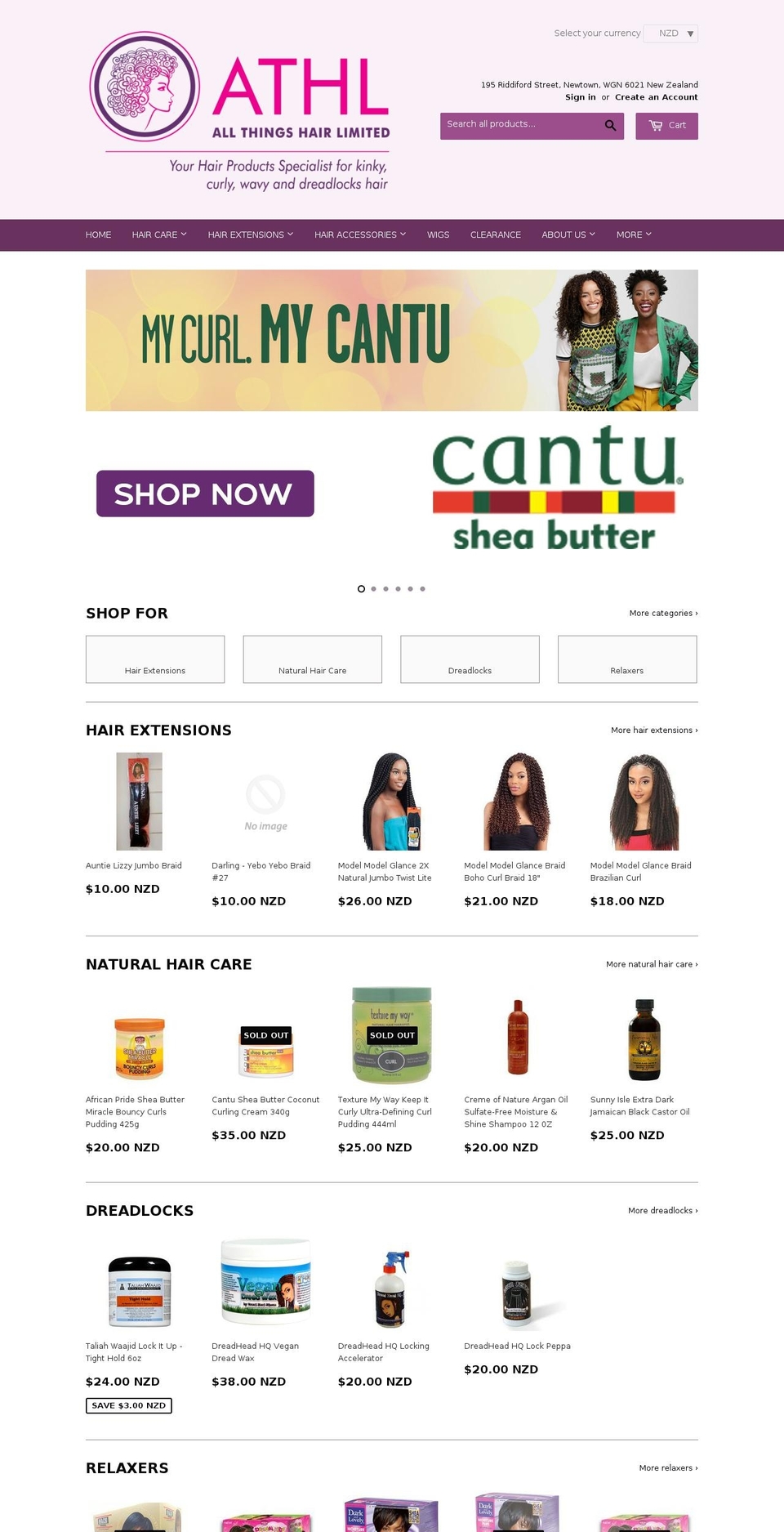 allthingshairltd.com shopify website screenshot