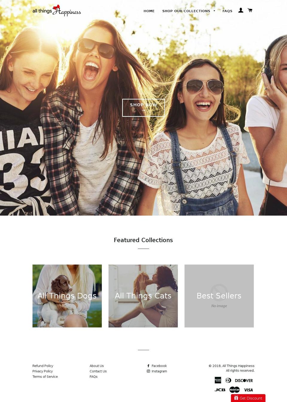 allthingshappiness.com — Shopify storefront screenshot