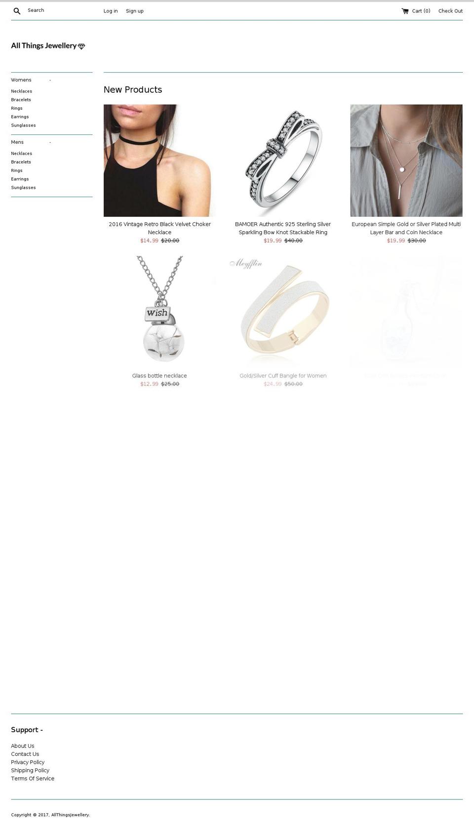 allthingsjewellery.com shopify website screenshot