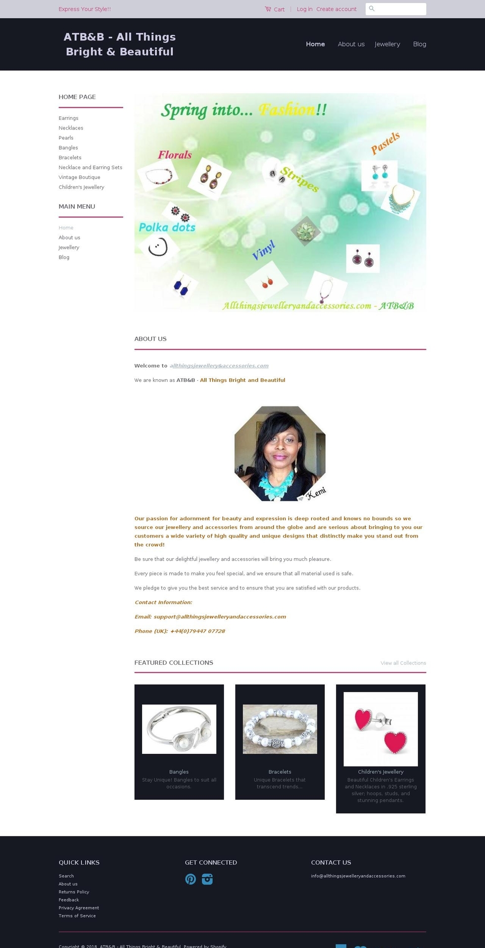 allthingsjewelleryandaccessories.com — Shopify storefront screenshot