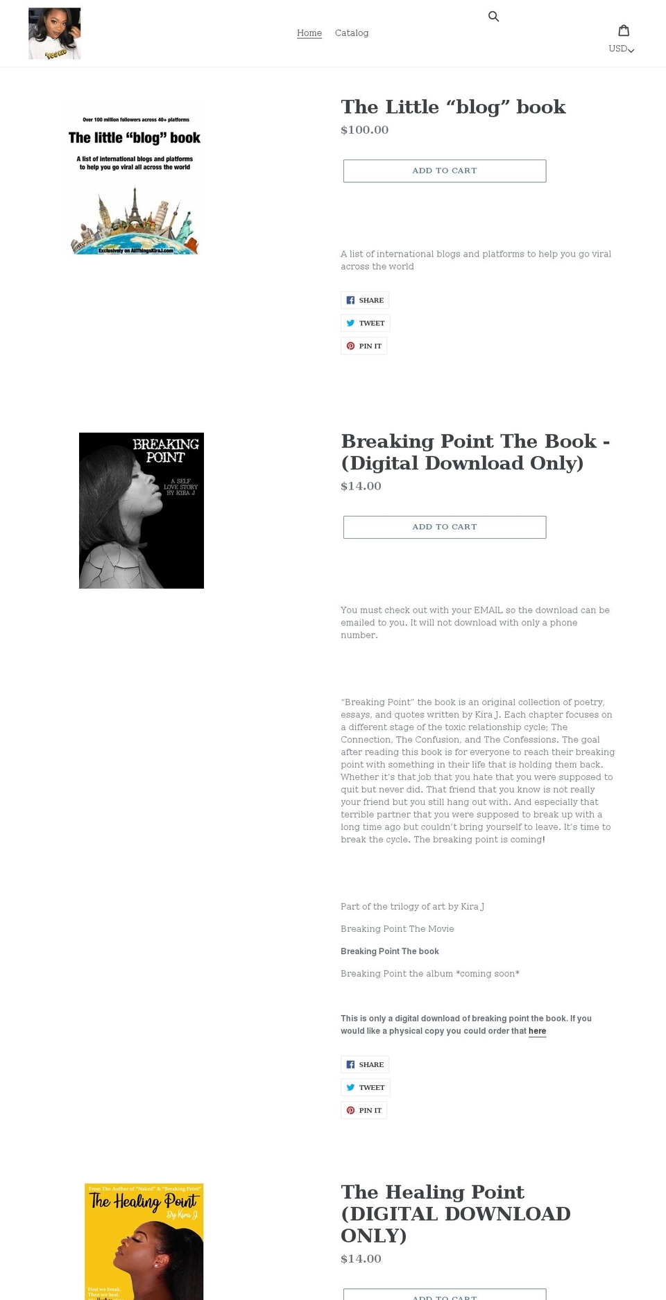 allthingskiraj.com shopify website screenshot
