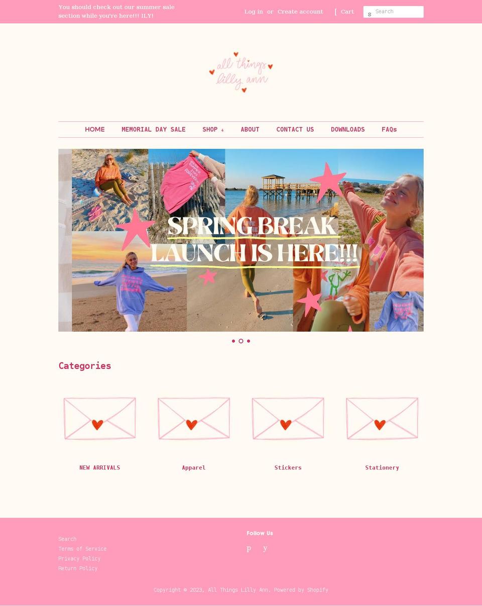 allthingslillyann.com shopify website screenshot
