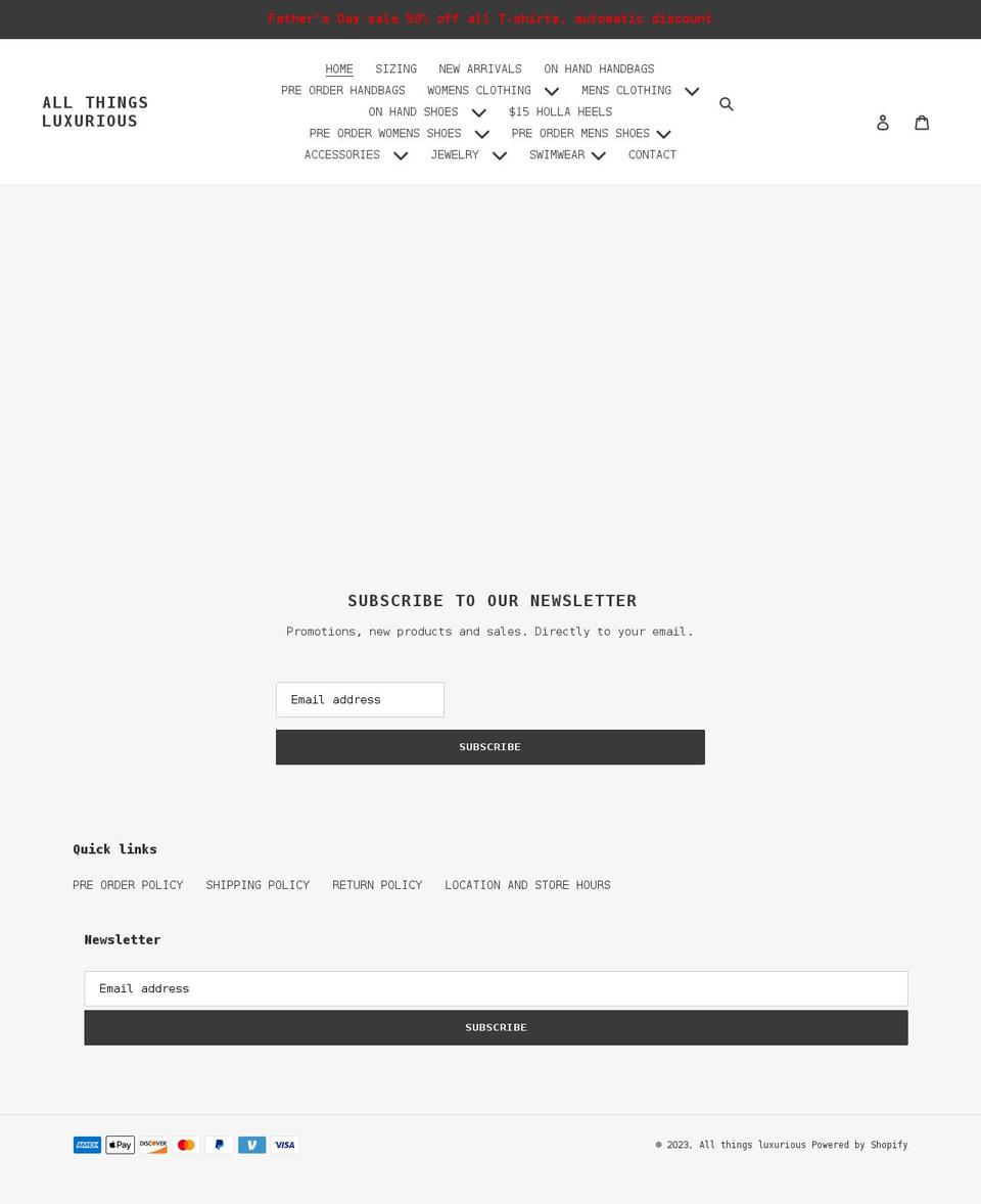 allthingsluxuriousatl.com shopify website screenshot
