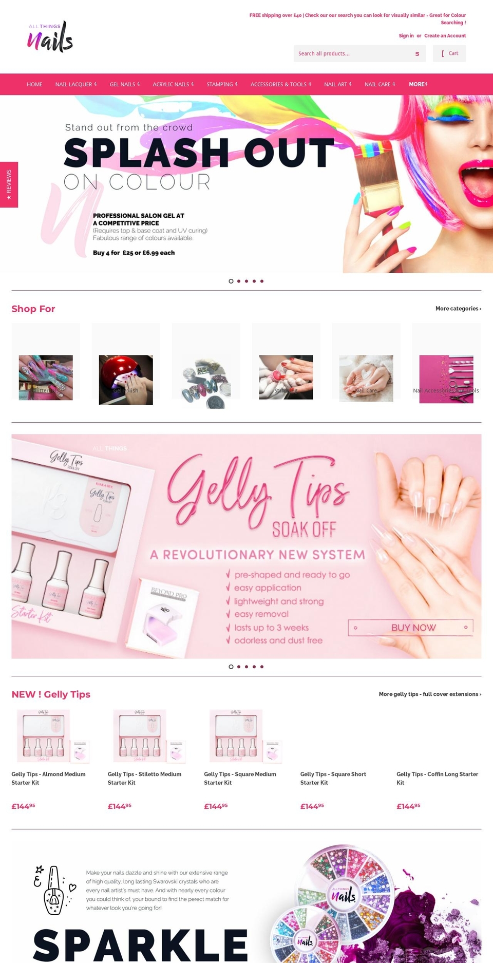 allthingsnails.com shopify website screenshot