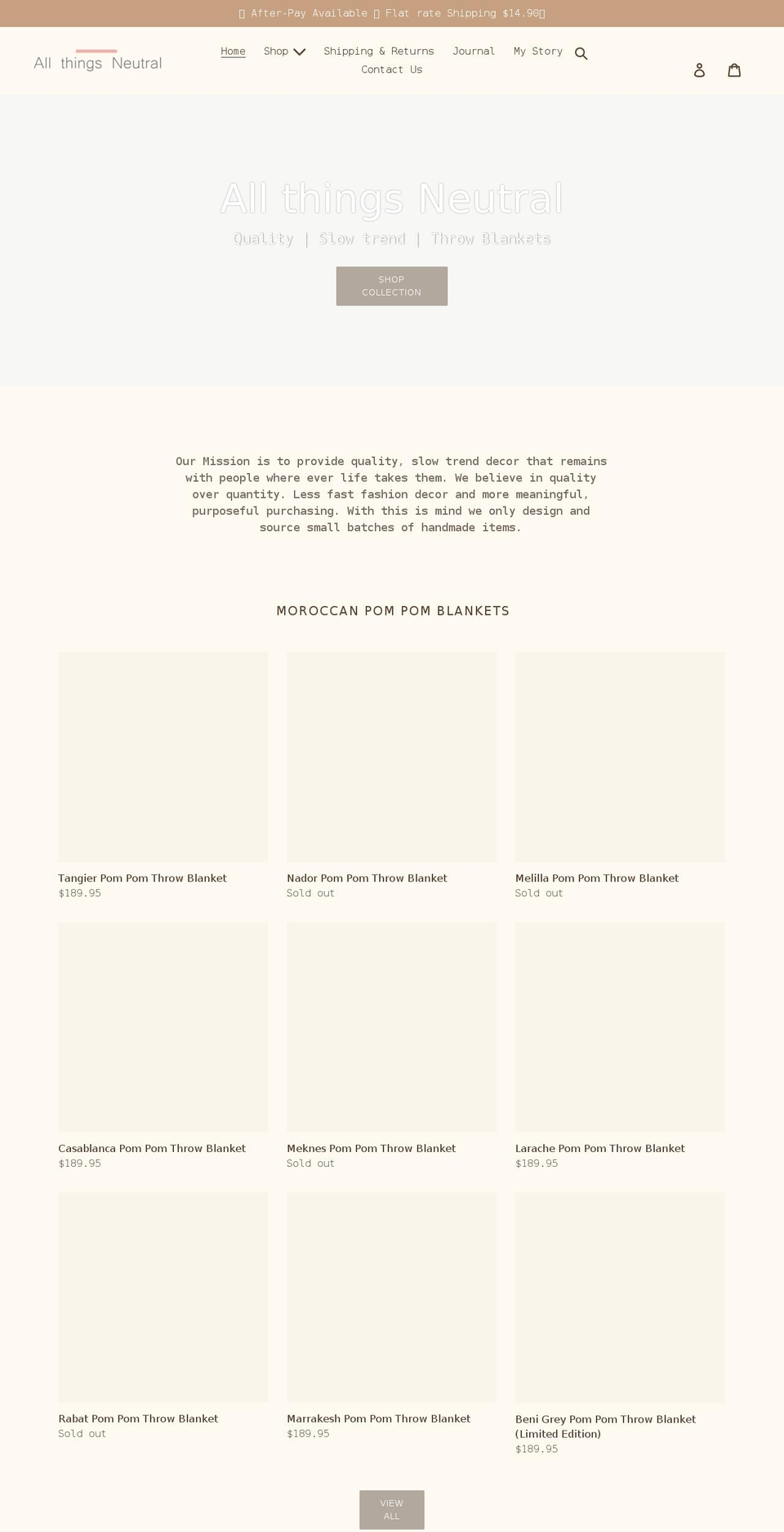 allthingsneutral.com.au shopify website screenshot
