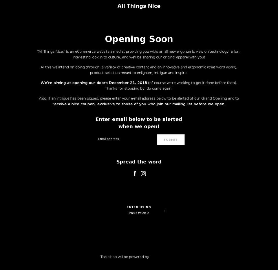 allthingsnice.net shopify website screenshot