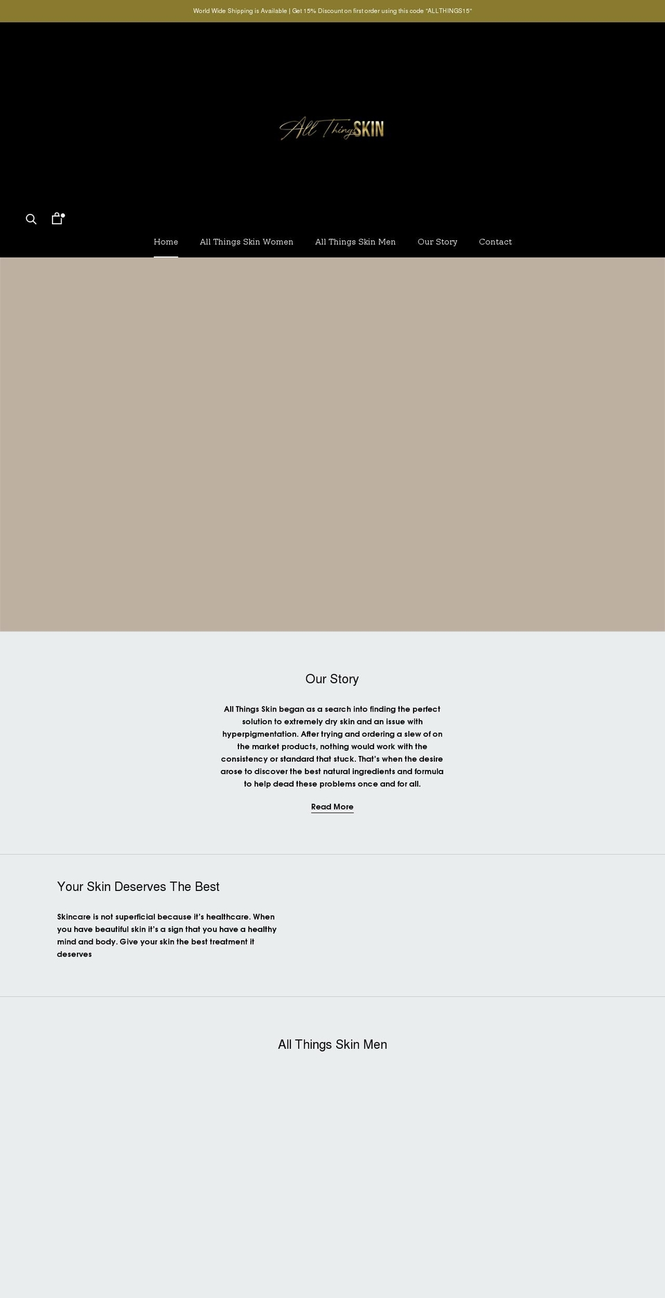 allthingsskin.net shopify website screenshot