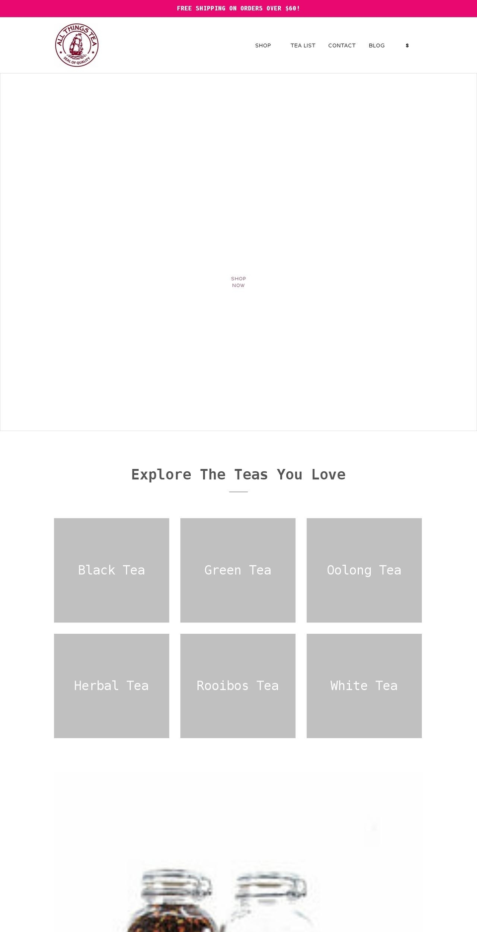 allthingstea.ca shopify website screenshot