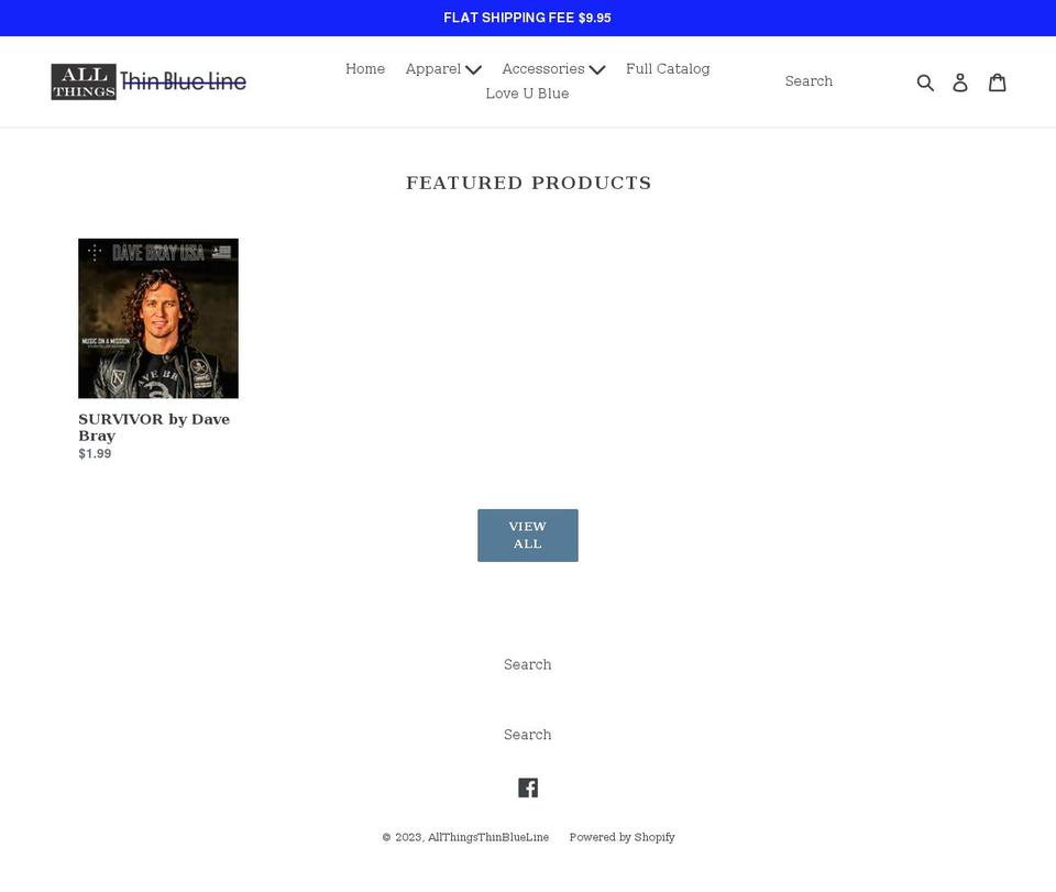 allthingsthinblueline.com shopify website screenshot