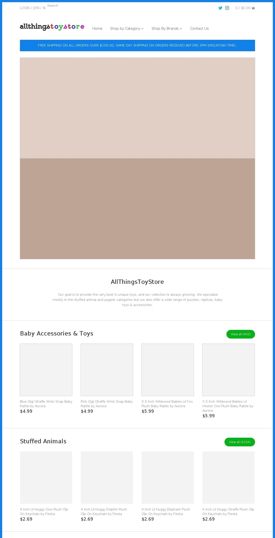 allthingstoystore.com — Shopify storefront screenshot