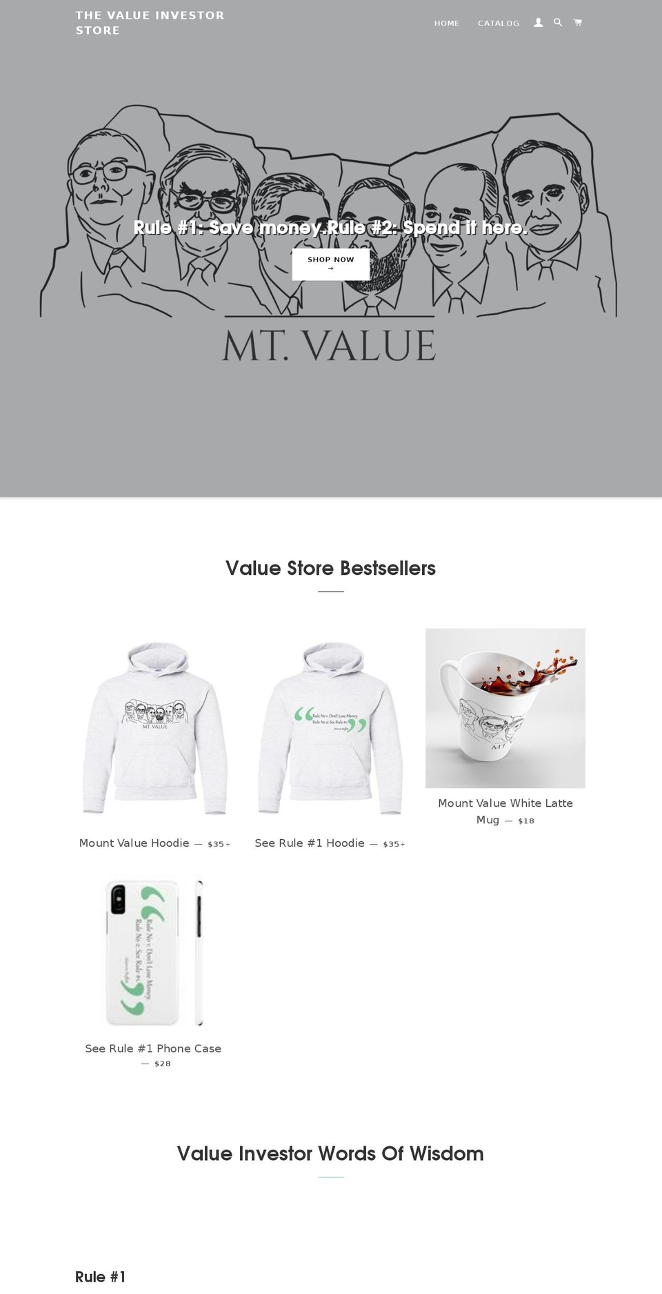 Value Investor Store Shopify theme site example allthingsvalue.com