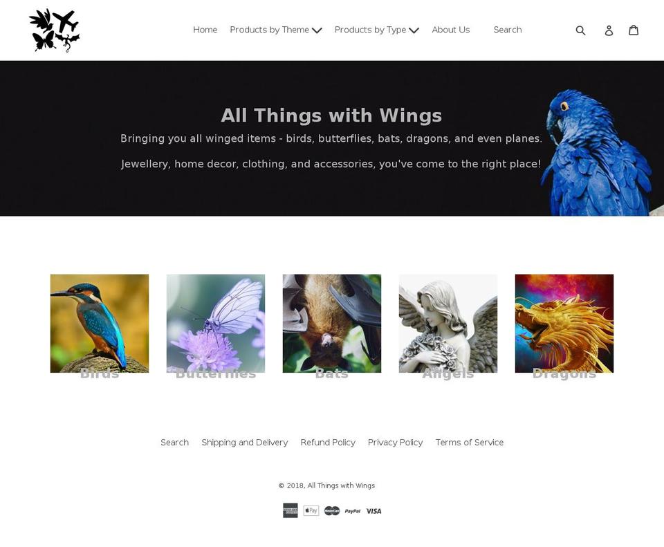 allthingswithwings.com — Shopify storefront screenshot