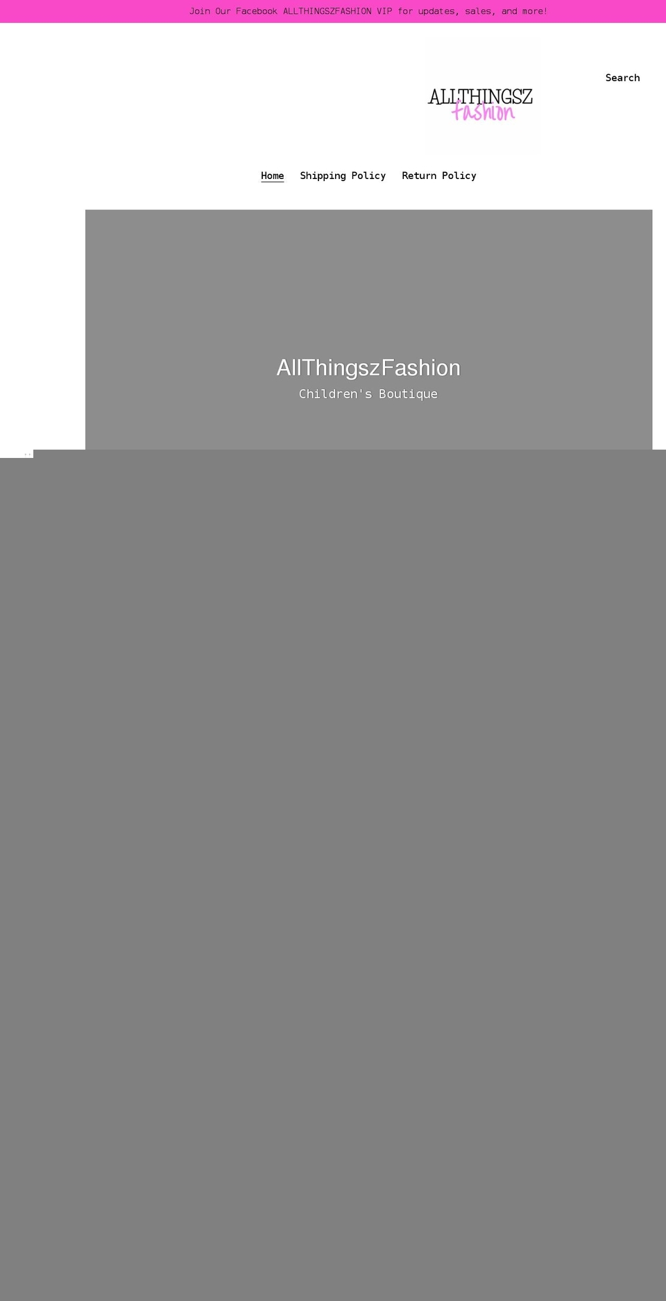allthingszfashion.com shopify website screenshot
