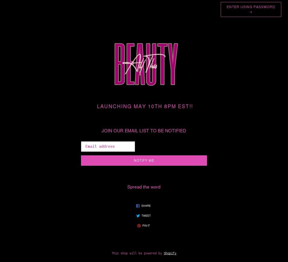 allthisbeautyy.com shopify website screenshot