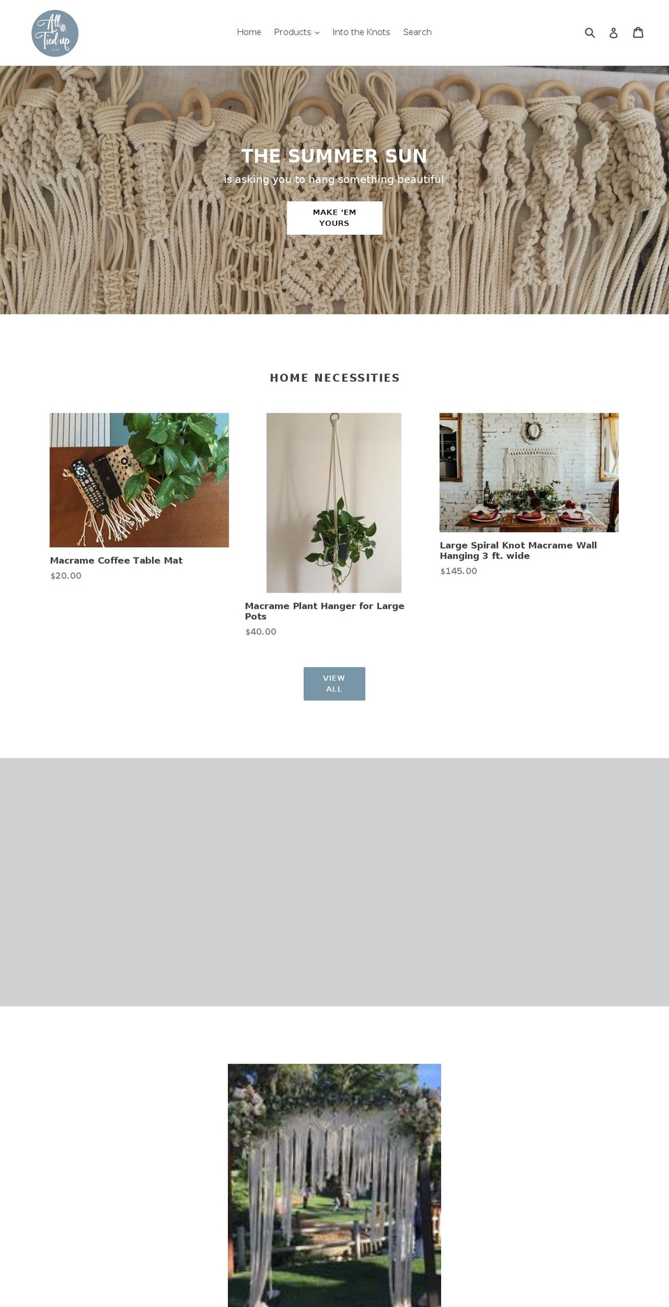alltiedupbyrdj.com — Shopify storefront screenshot