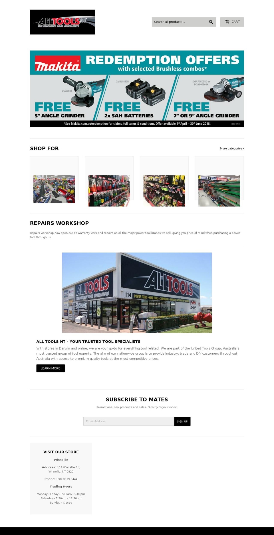 alltoolsnt.com.au shopify website screenshot
