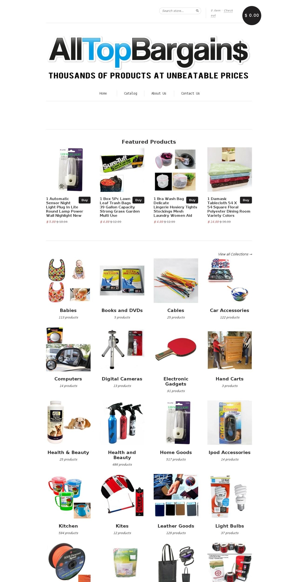 alltopbargains.com shopify website screenshot