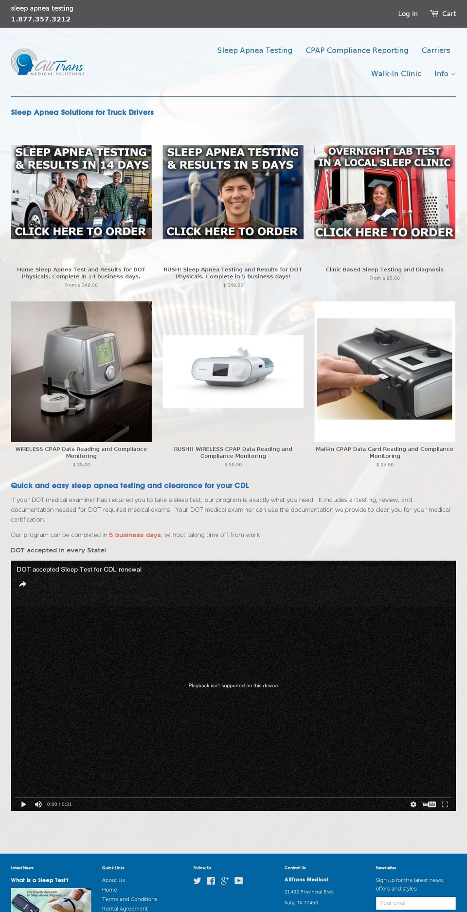 alltransmedical.com shopify website screenshot