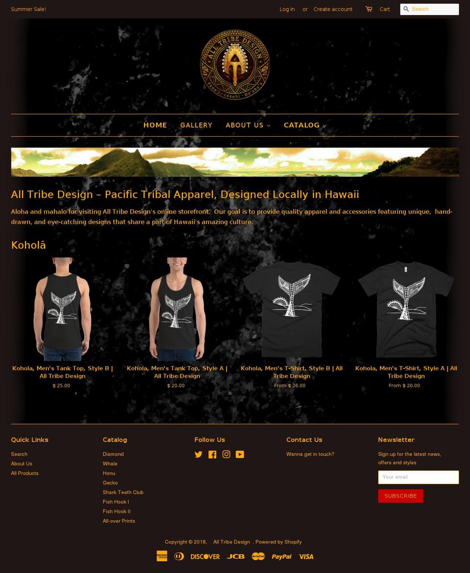 alltribedesign.com — Shopify storefront screenshot