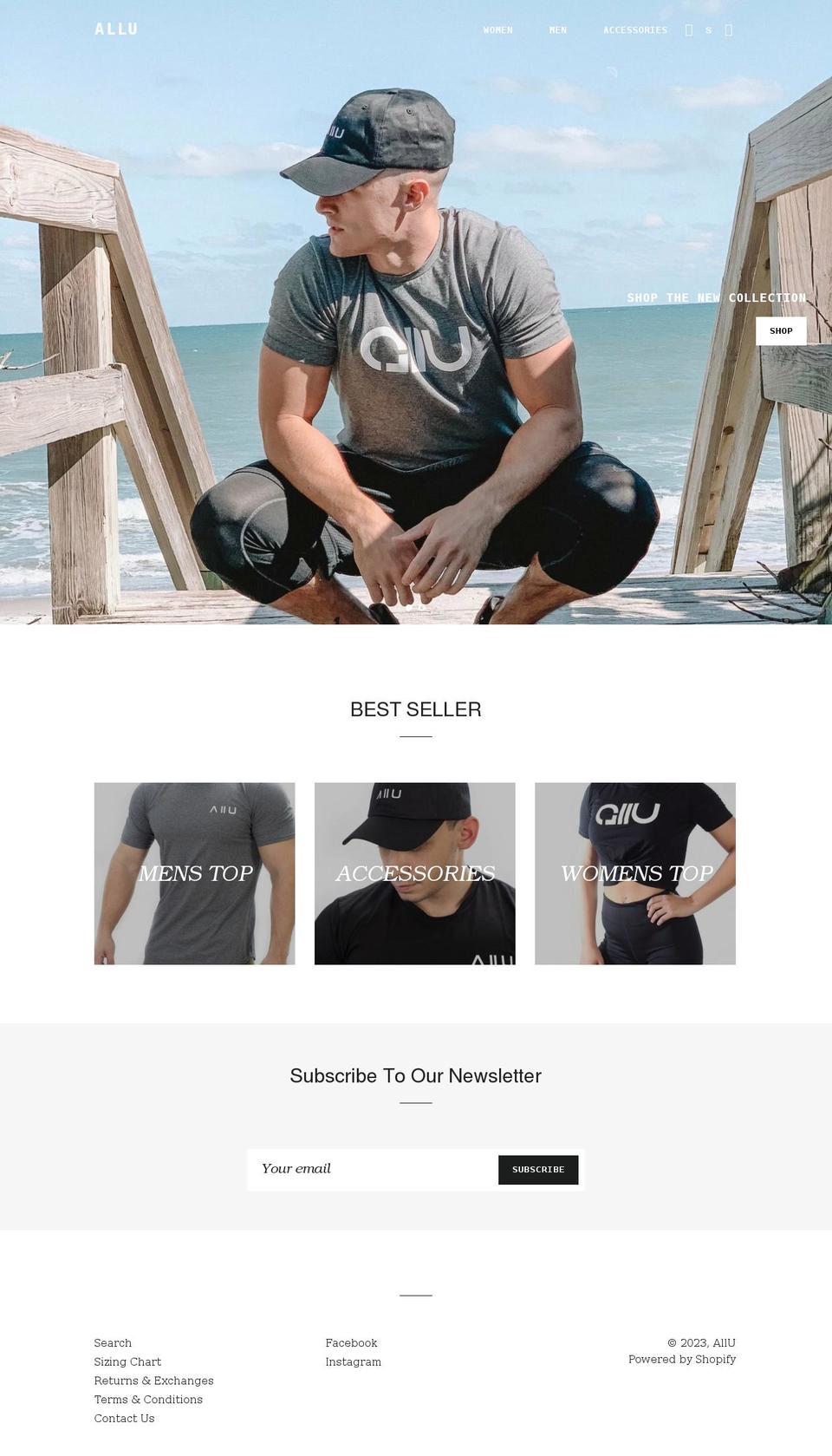 alluapparel.com — Shopify storefront screenshot