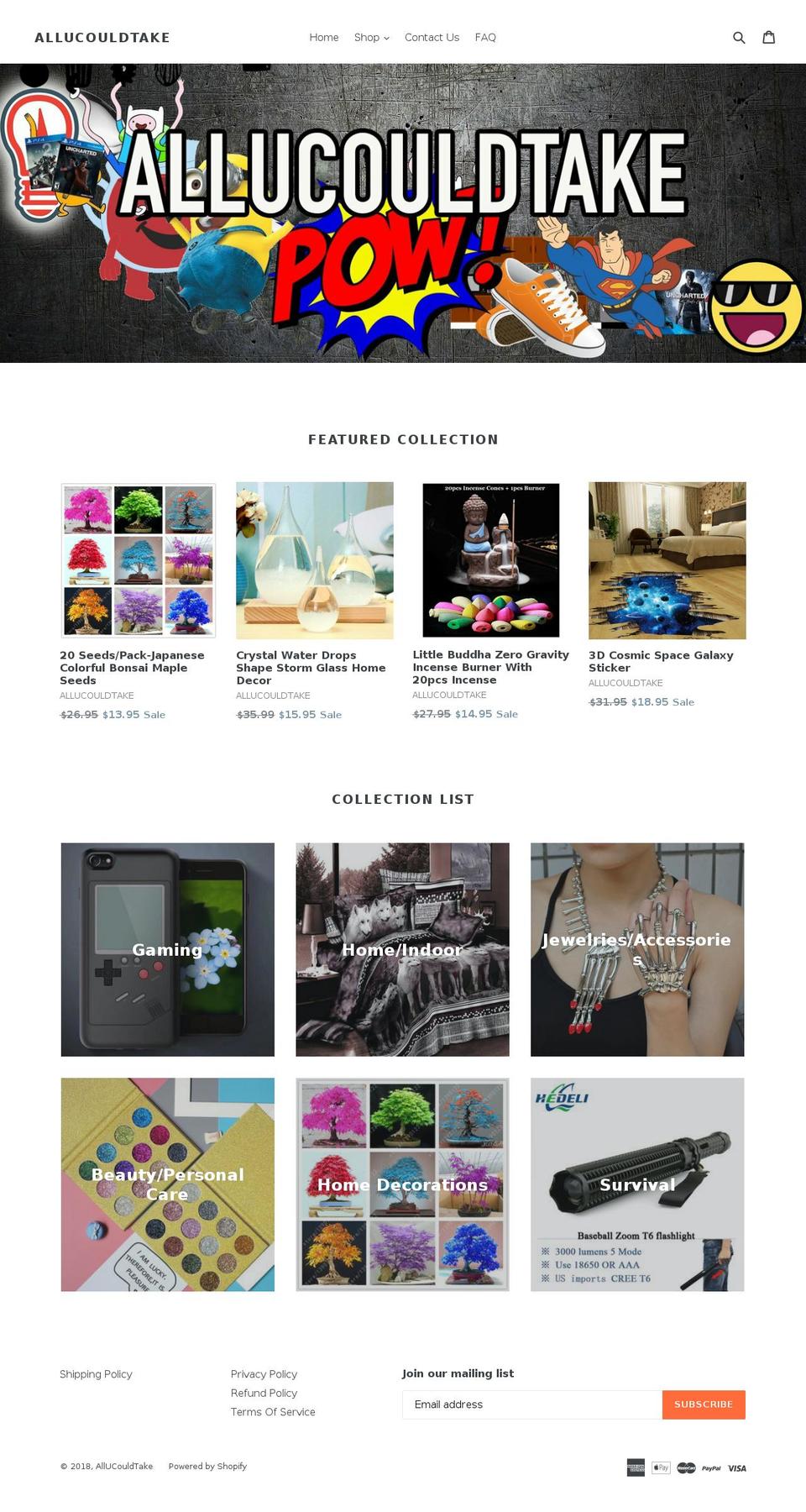 allucouldtake.com shopify website screenshot